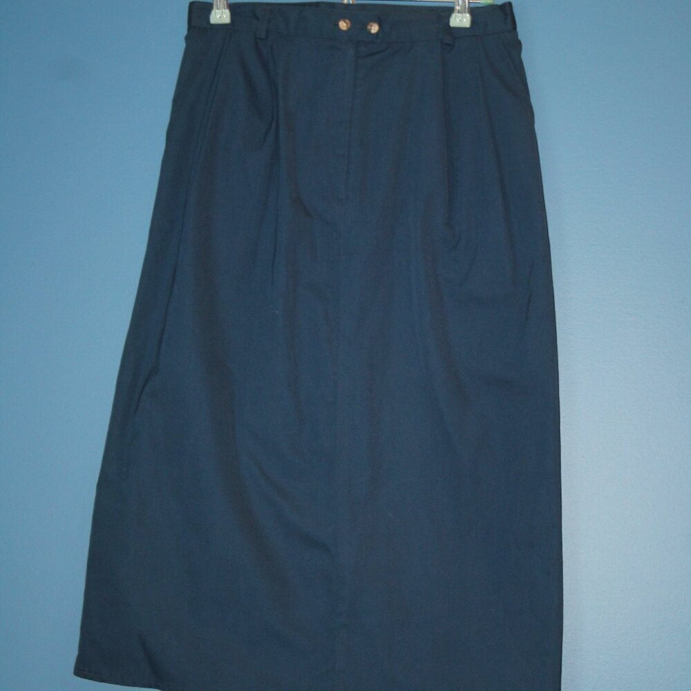 Orvis Navy Blue Women's Skirt Modest Made in the USA Size 14